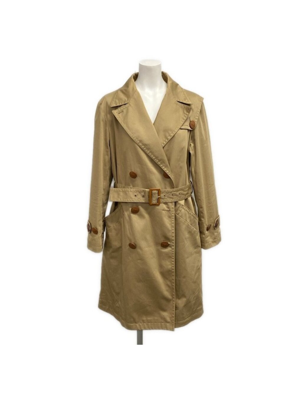 Celine Trench Coat L Beige Cotton 42